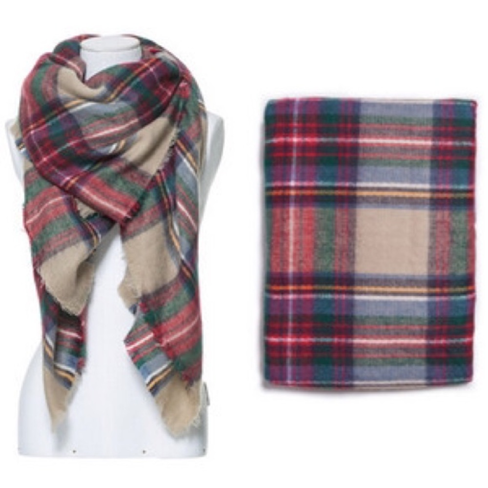 Zara Multicolor Plaid Scarf
